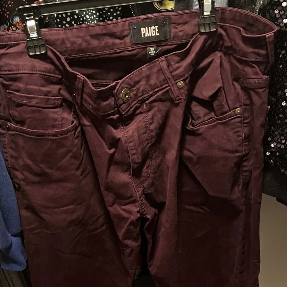 PAIGE Men’s  Deep Burgundy Jeans